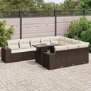 vidaXL 11-delige Loungeset met kussens poly rattan zwart