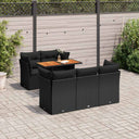 vidaXL 6-Piece Lounge Set with Cushions Poly Rattan Black