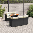 vidaXL 6-Piece Lounge Set with Cushions Poly Rattan Black