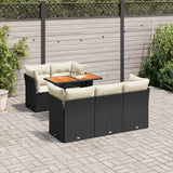 vidaXL 6-Piece Lounge Set with Cushions Poly Rattan Black