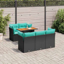 vidaXL 6-Piece Lounge Set with Cushions Poly Rattan Black