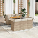 vidaXL 6-Piece Lounge Set with Cushions Poly Rattan Black