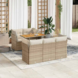 vidaXL 6-Piece Lounge Set with Cushions Poly Rattan Black