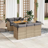vidaXL 6-Piece Lounge Set with Cushions Poly Rattan Black