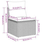vidaXL 7-Piece Lounge Set with Cushions Poly Rattan Black