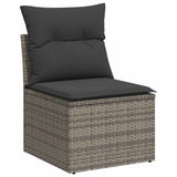 vidaXL 7-Piece Lounge Set with Cushions Poly Rattan Black