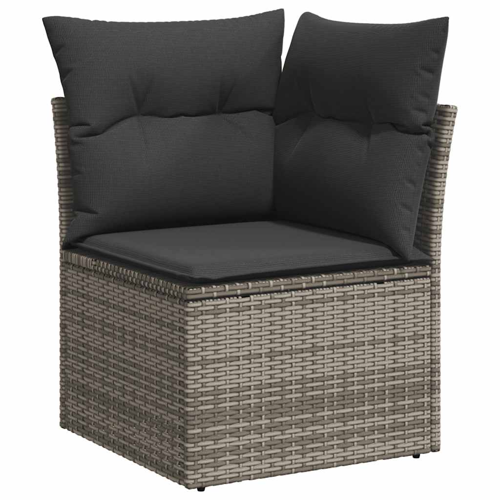 vidaXL 7-Piece Lounge Set with Cushions Poly Rattan Black