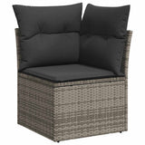 vidaXL 7-Piece Lounge Set with Cushions Poly Rattan Black