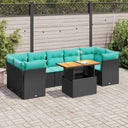 vidaXL 8-Piece Lounge Set with Cushions Poly Rattan Grey
