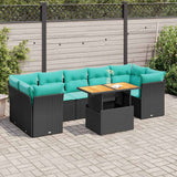 vidaXL 8-Piece Lounge Set with Cushions Poly Rattan Grey
