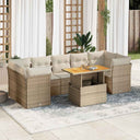 vidaXL 8-delige Loungeset met kussens poly rattan zwart