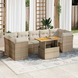 vidaXL 8-delige Loungeset met kussens poly rattan zwart