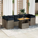 vidaXL 8-Piece Lounge Set with Cushions Poly Rattan Grey