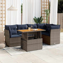 vidaXL 6-piece Lounge Set with Cushions Poly Rattan Black