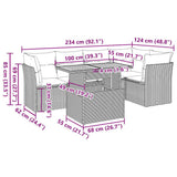 vidaXL 6-piece Lounge Set with Cushions Poly Rattan Black