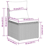 vidaXL 6-piece Lounge Set with Cushions Poly Rattan Black
