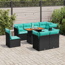 vidaXL 9-piece Lounge Set with Cushions Poly Rattan Grey