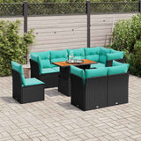 vidaXL 9-piece Lounge Set with Cushions Poly Rattan Grey
