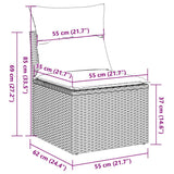 vidaXL 9-delige Loungeset met kussens poly rattan zwart