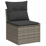 vidaXL 9-delige Loungeset met kussens poly rattan zwart