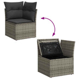 vidaXL 9-delige Loungeset met kussens poly rattan zwart
