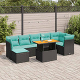 vidaXL 8-delige Loungeset met kussens poly rattan grijs