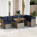 vidaXL 6-delige Loungeset met kussens poly rattan zwart