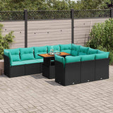 vidaXL 11-Piece Lounge Set with Cushions Poly Rattan Grey