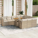 vidaXL 11-delige Loungeset met kussens poly rattan zwart