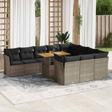 vidaXL 11-delige Loungeset met kussens poly rattan zwart