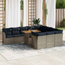 vidaXL 11-Piece Lounge Set with Cushions Poly Rattan Grey