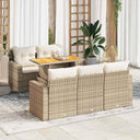 vidaXL 6-delige Loungeset met kussens poly rattan zwart