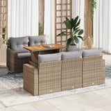 vidaXL 6-delige Loungeset met kussens poly rattan zwart