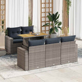vidaXL 6-piece Lounge Set with Cushions Poly Rattan Black