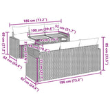 vidaXL 7-delige Loungeset met kussens poly rattan zwart