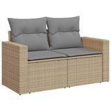 vidaXL 7-delige Loungeset met kussens poly rattan zwart
