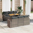 vidaXL 7-delige Loungeset met kussens poly rattan zwart
