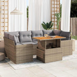 vidaXL 7-Piece Lounge Set with Cushions Poly Rattan Black