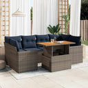 vidaXL 7-Piece Lounge Set with Cushions Poly Rattan Black