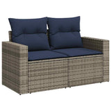 vidaXL 7-Piece Lounge Set with Cushions Poly Rattan Black