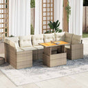 vidaXL 8-piece Lounge Set with Cushions Poly Rattan Black