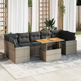 vidaXL 8-piece Lounge Set with Cushions Poly Rattan Black