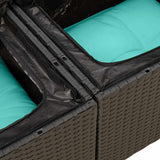 vidaXL 9-piece Poly Rattan Lounge Set with Cushions Black