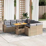 vidaXL 9-delige Loungeset met kussens poly rattan zwart