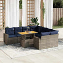 vidaXL 9-piece Poly Rattan Lounge Set with Cushions Black
