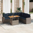 vidaXL 7-delige Loungeset met kussens poly rattan zwart