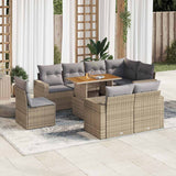 vidaXL 9-piece Poly Rattan Lounge Set with Cushions Black