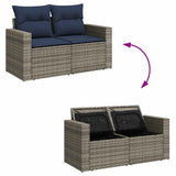 vidaXL 7-delige Loungeset met kussens poly rattan zwart