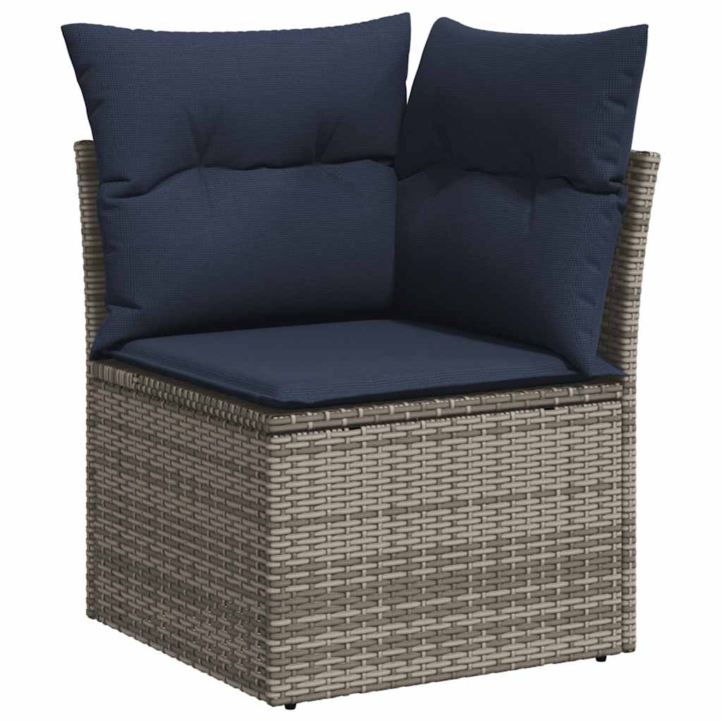vidaXL 7-delige Loungeset met kussens poly rattan zwart