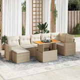 vidaXL 8-delige Loungeset met kussens poly rattan zwart
